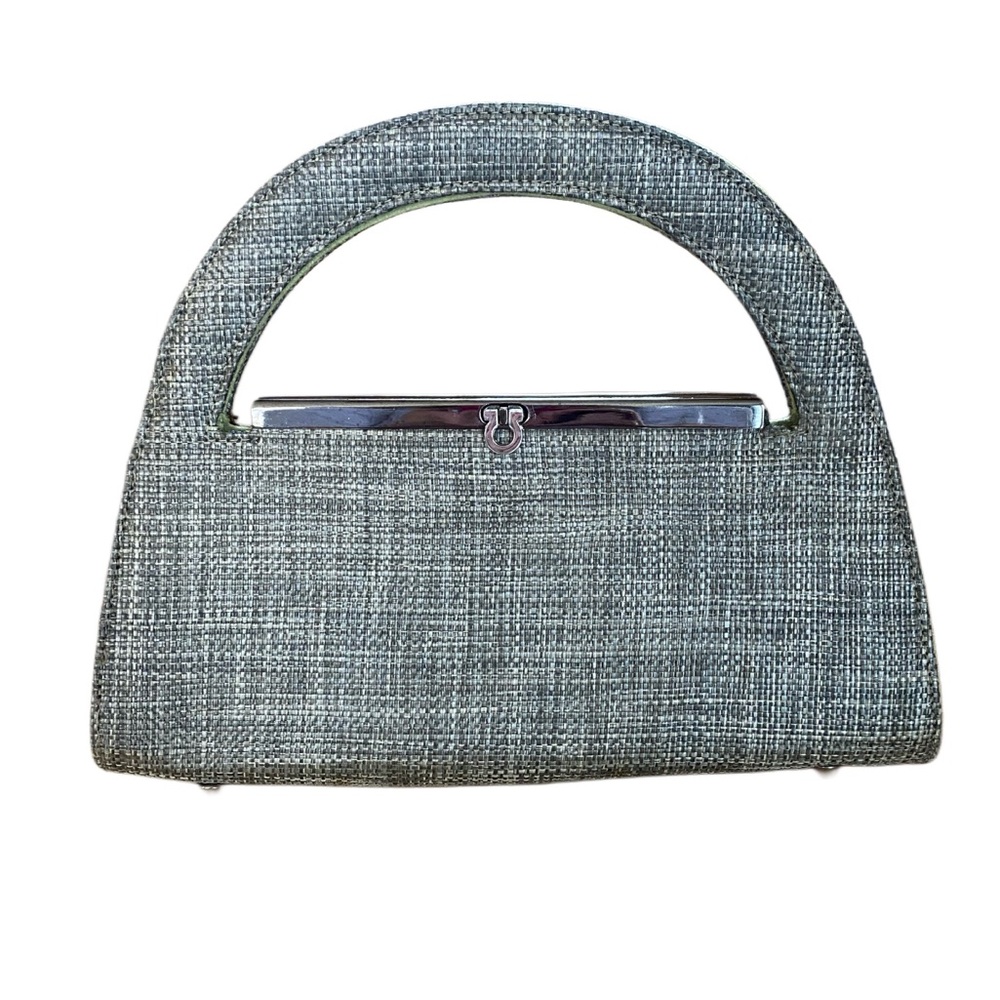 Vintage Liz Soto Clutch with Lime Green Suede Leather Lining